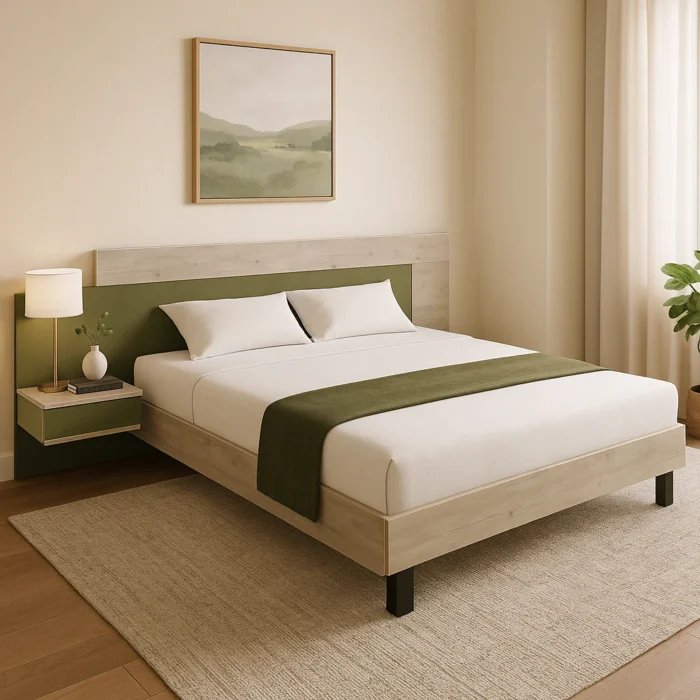 Bed with 2 sides Table - Image 1